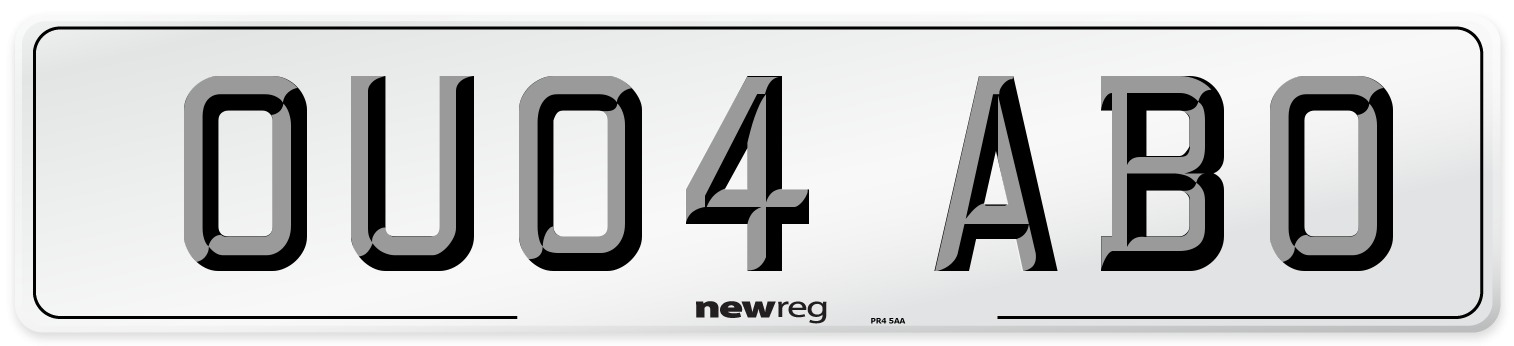 OU04 ABO Number Plate from New Reg